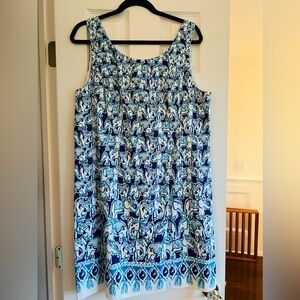 Lilly Pulitzer Cathy Shift Bomber Blue Get Trunky Engineered Size 16 NWT